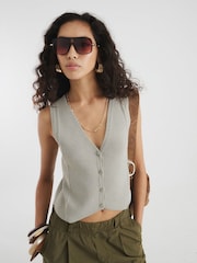 River Island Lace Back Crochet Waistcoat - Изображение 1 из 5
