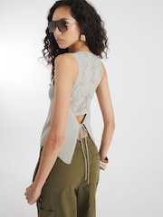 River Island Lace Back Crochet Waistcoat - Изображение 2 из 5