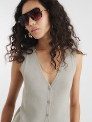 River Island Lace Back Crochet Waistcoat - Изображение 3 из 5