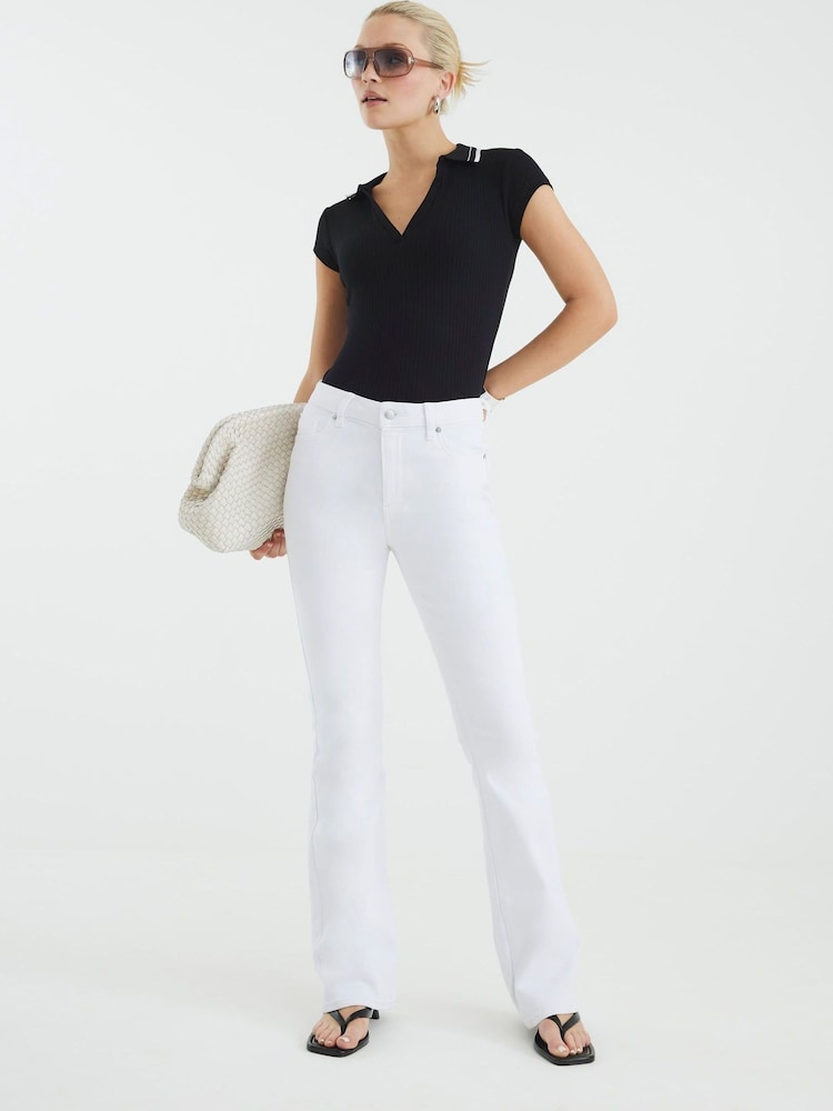 River Island White Mid Rise Bootcut Jeans - Image 1 of 3 River Island White Mid Rise Bootcut Jeans - Image 1 of 3