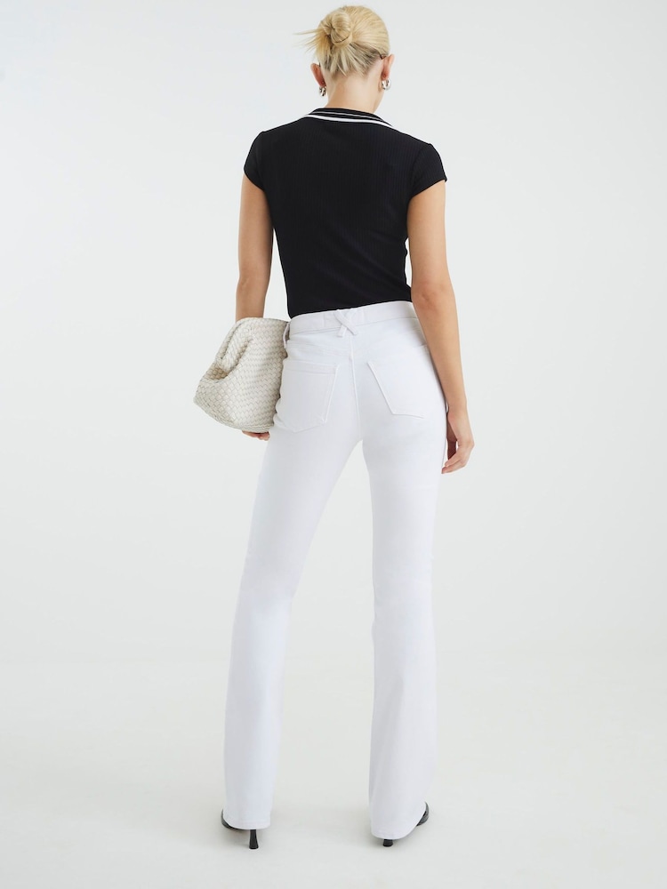 River Island White Mid Rise Bootcut Jeans - Image 2 of 3 River Island White Mid Rise Bootcut Jeans - Image 2 of 3