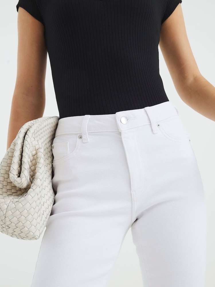 River Island White Mid Rise Bootcut Jeans - Image 3 of 3 River Island White Mid Rise Bootcut Jeans - Image 3 of 3