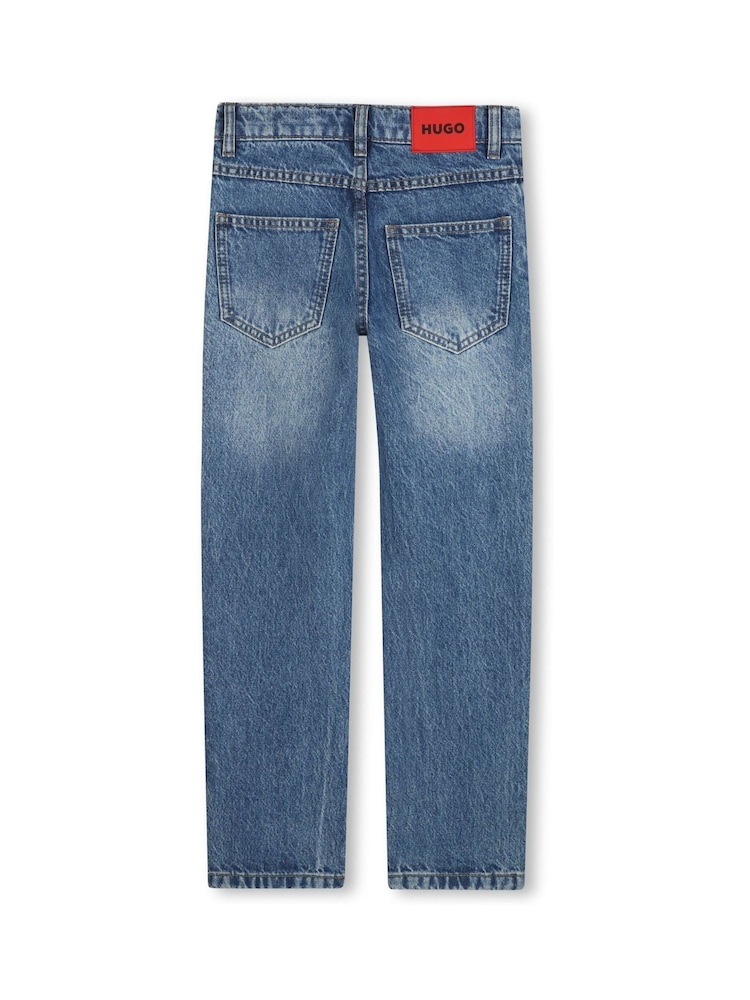 HUGO Blue Straight Leg Denim Jeans - Image 2 of 3