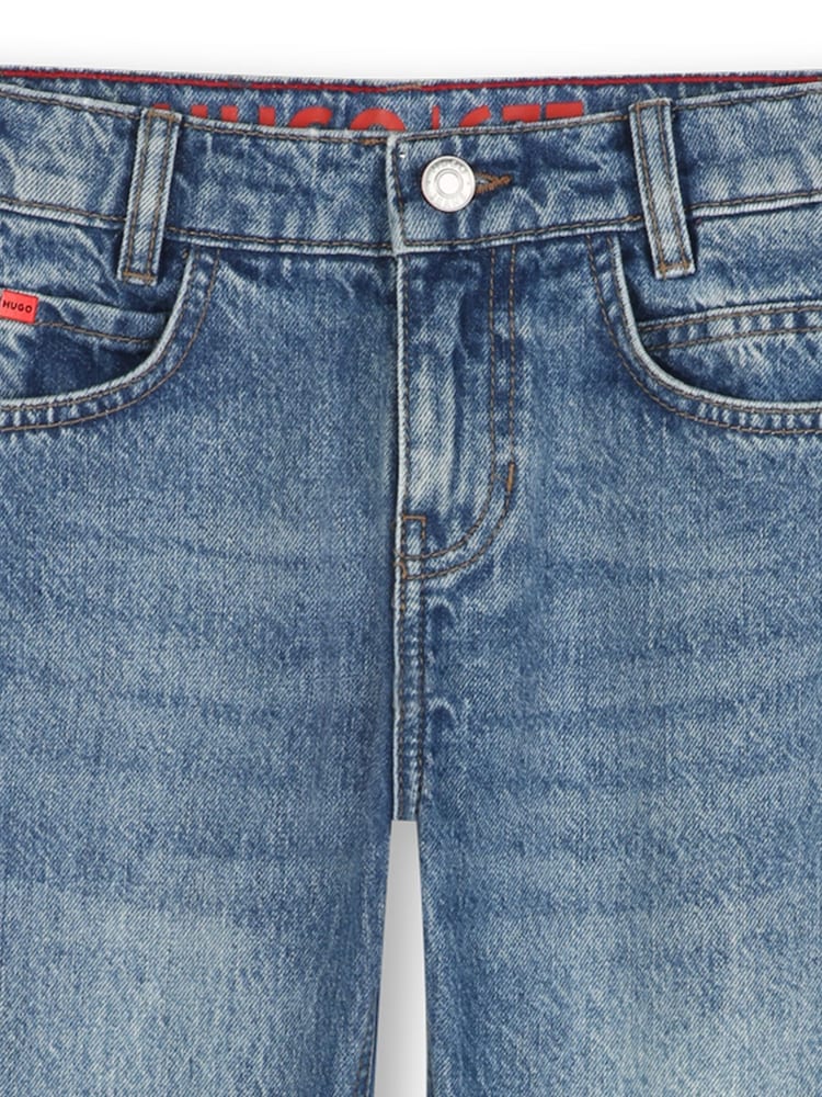 HUGO Blue Straight Leg Denim Jeans - Image 3 of 3