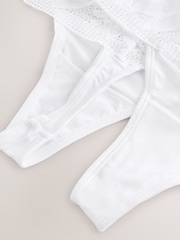 White Thong Microfibre and Lace Knickers 2 Pack - Image 8 of 8