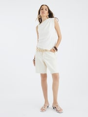River Island Cream Shell Trim Drape Top - Image 1 of 2