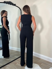 Girl In Mind Black Trisha Tailored Waistcoat Jumpsuit - Image 4 of 5
