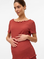 Mamalicious Red Maternity Co-ord Jersey Short Sleeve Top - Image 3 of 4