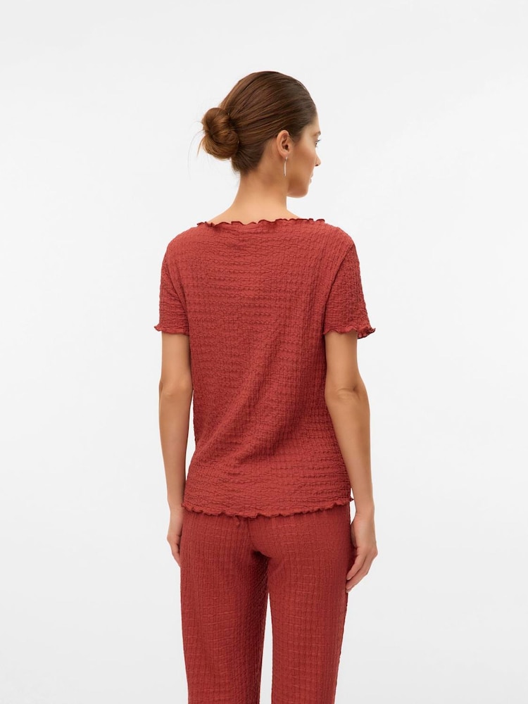 Mamalicious Red Maternity Co-ord Jersey Short Sleeve Top - Image 4 of 4