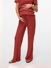 Mamalicious Red Maternity Co-Ord Jersey Flared Trousers - Image 2 of 4