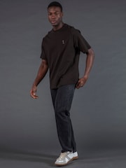 Religion Black Oversized Heavy Block 100% Cotton T-Shirt - Image 1 of 3