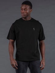 Religion Black Oversized Heavy Block 100% Cotton T-Shirt - Image 2 of 3