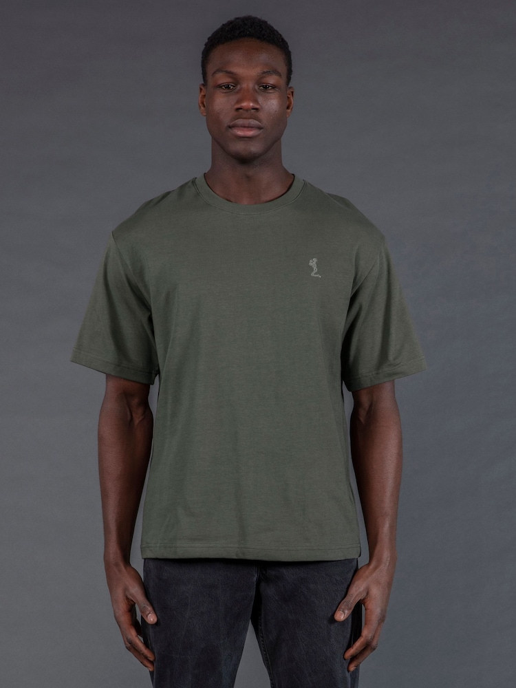 Religion Green Oversized Heavy Block 100% Cotton T-Shirt - Image 1 of 3