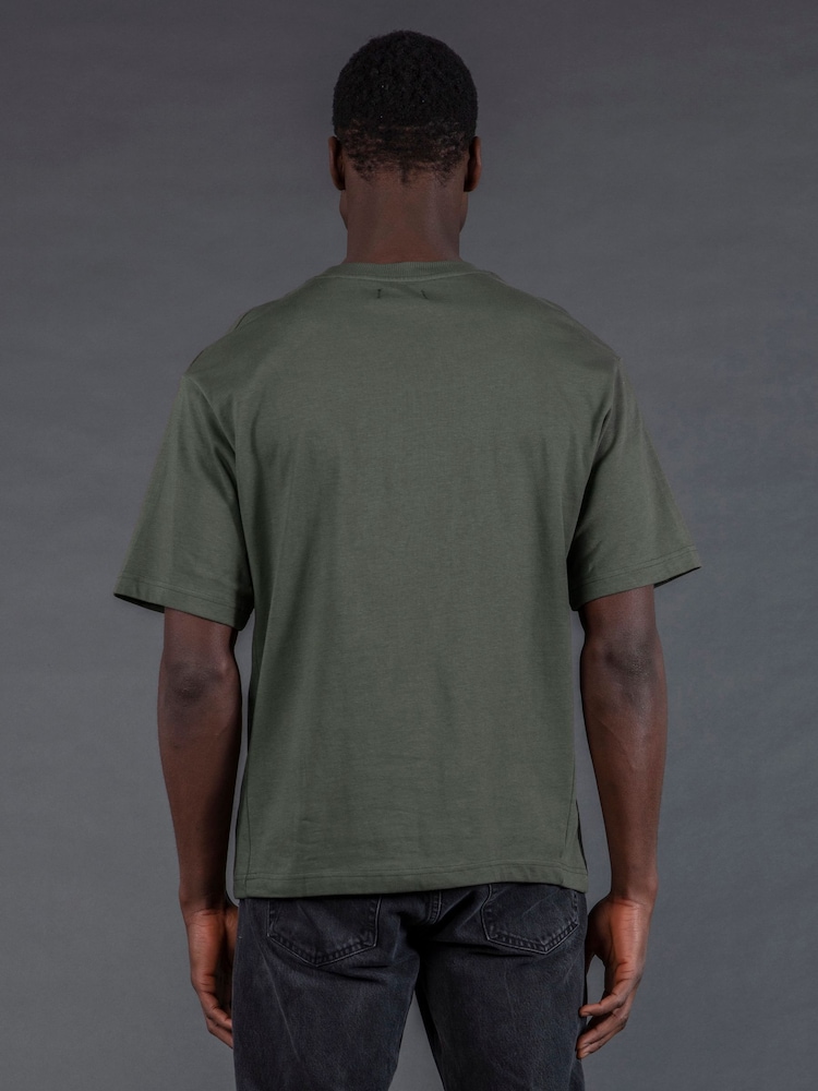 Religion Green Oversized Heavy Block 100% Cotton T-Shirt - Image 2 of 3