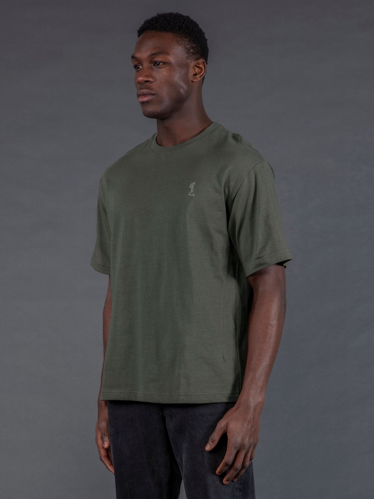 Religion Green Oversized Heavy Block 100% Cotton T-Shirt - Image 3 of 3
