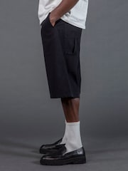 Черный - Religion Cargo Jort Herringbone 100% Cotton Shorts - Изображение 3 из 5