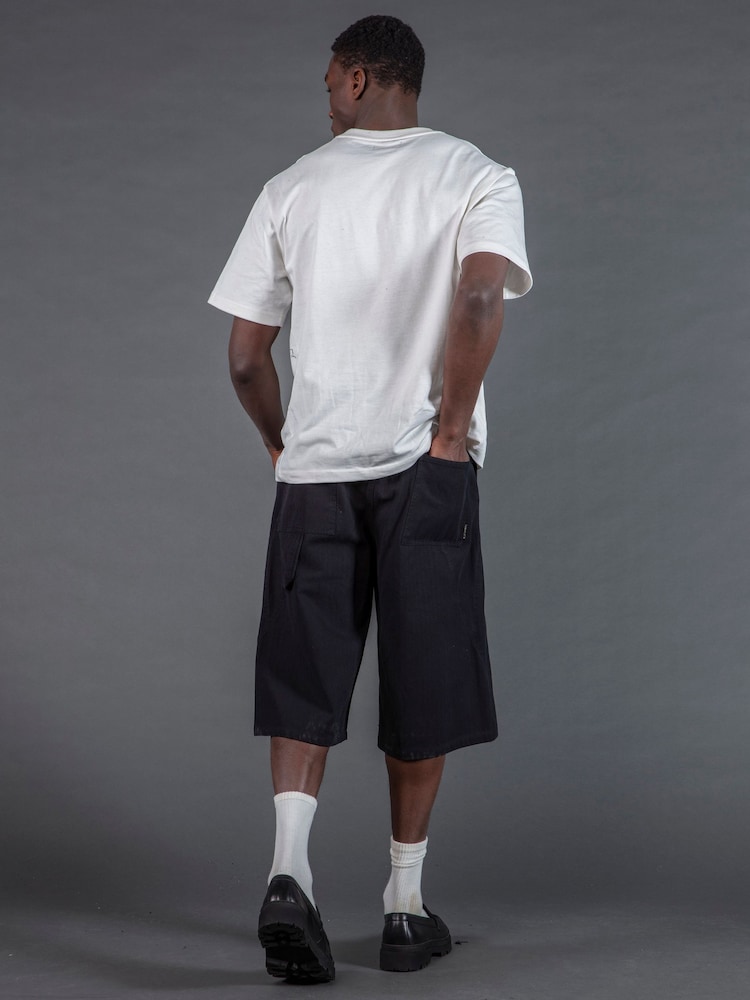 Черный - Religion Cargo Jort Herringbone 100% Cotton Shorts - Изображение 5 из 5
