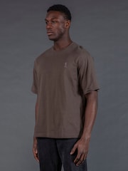 Religion Brown Oversized Heavy Block 100% Cotton T-Shirt - Image 3 of 3