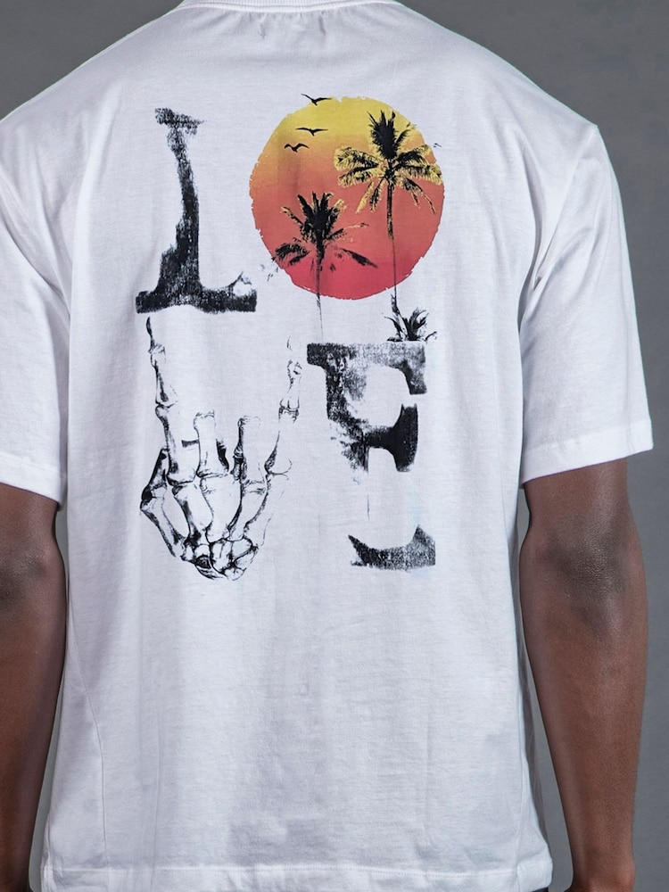 Religion White Love 100% Cotton T-Shirt - Image 2 of 2 Religion White Love 100% Cotton T-Shirt - Image 2 of 2