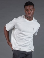 Religion White Oversized Heavy Block 100% Cotton T-Shirt - Image 1 of 3