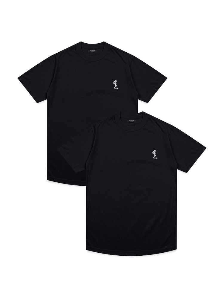 Religion Black Essential Swag Curved Hem 100% Cotton T-Shirts 2 Pack - Image 1 of 4