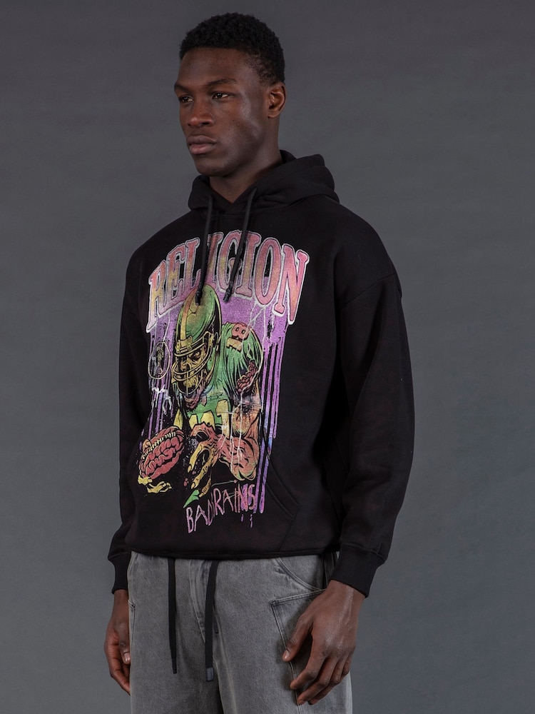 Religion Black Football 100% Cotton Hoodie - Image 3 of 3