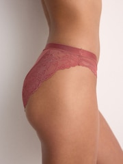 Rose/Light Pink High Leg Lace Knickers 2 Pack - Image 4 of 8