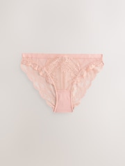 Rose/Light Pink High Leg Lace Knickers 2 Pack - Image 5 of 8