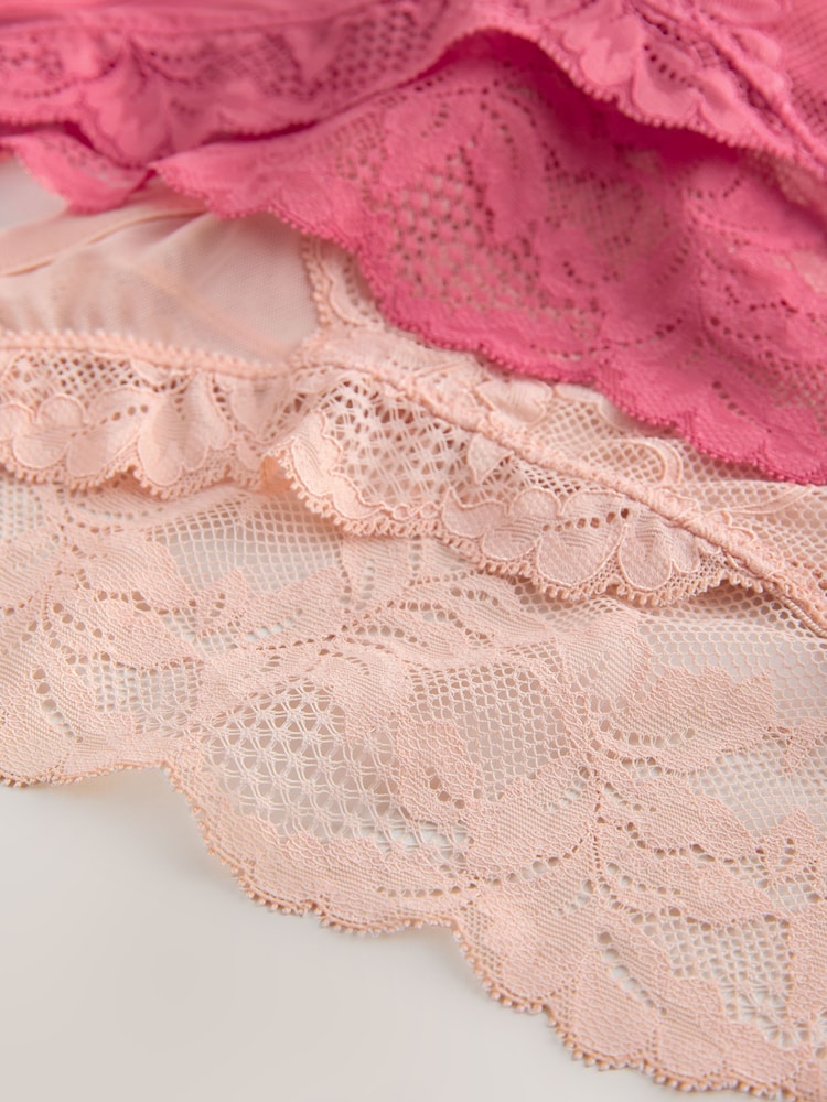 Rose/Light Pink High Leg Lace Knickers 2 Pack - Image 9 of 9 Rose/Light Pink High Leg Lace Knickers 2 Pack - Image 9 of 9