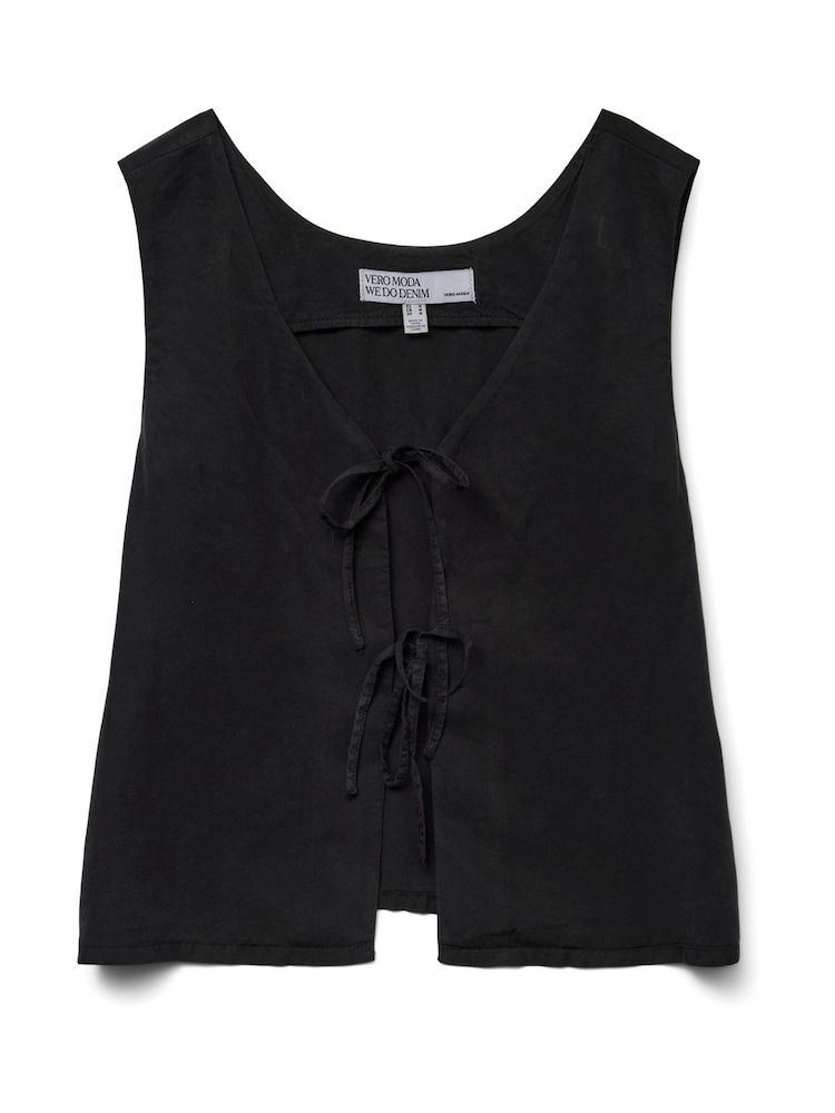VERO MODA Black Tie Front Waistcoat - Image 5 of 5 VERO MODA Black Tie Front Waistcoat - Image 5 of 5