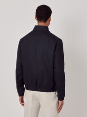 Hawes & Curtis Blue 100% Linen Bomber Jacket - Image 2 of 2