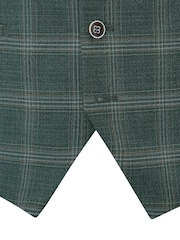 Skopes Green Tailored Fit Parker Single Breasted Check Suit Waistcoat - Image 4 of 4