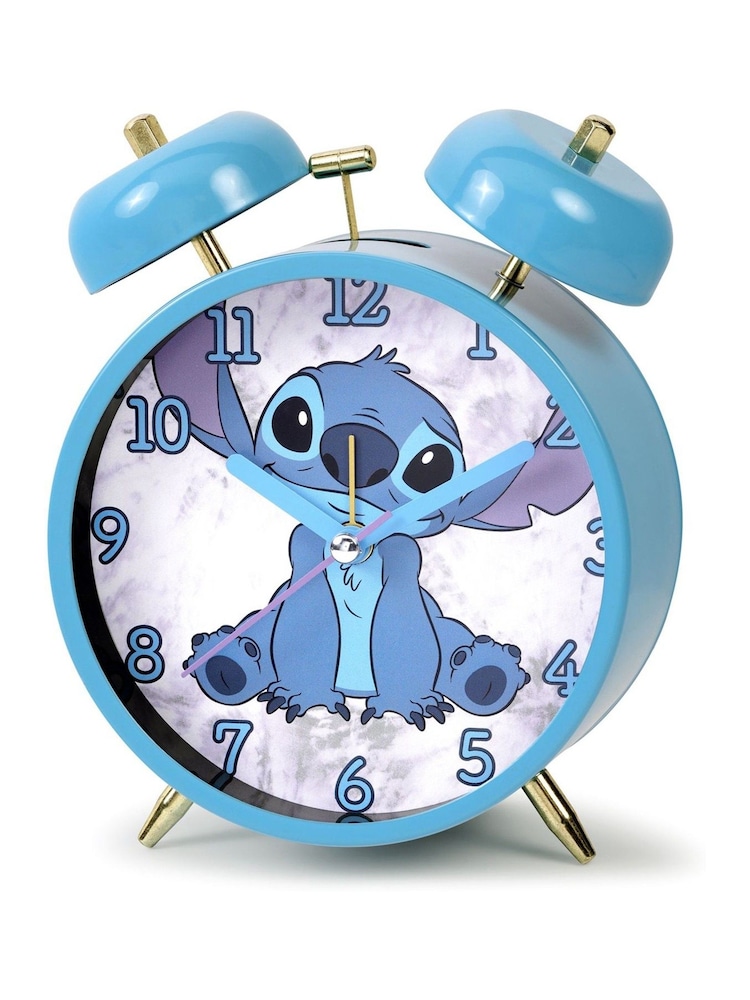 Peers Hardy Blue Disney Table-Top Twin Bell Stitch Alarm Clock - Image 2 of 3