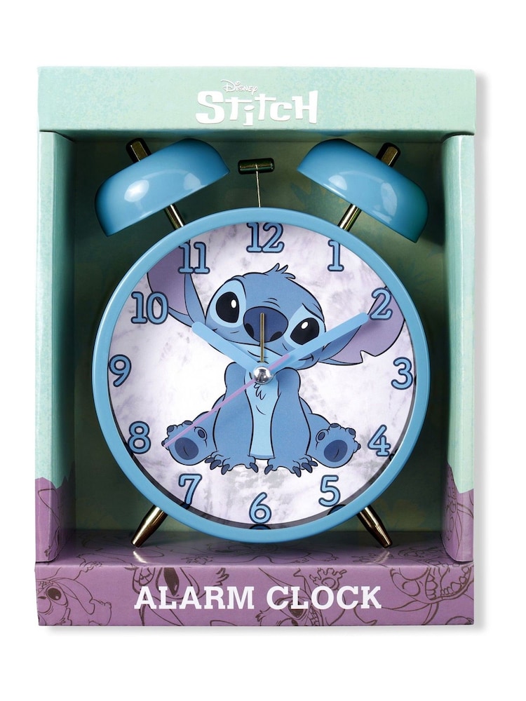 Peers Hardy Blue Disney Table-Top Twin Bell Stitch Alarm Clock - Image 3 of 3