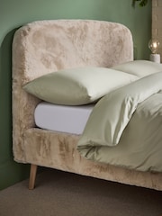 Oslo Faux Fur Light Natural Matson Upholstered Bed Frame - Image 6 of 10