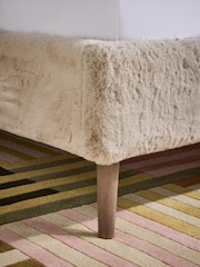 Oslo Faux Fur Light Natural Matson Upholstered Bed Frame - Image 7 of 10