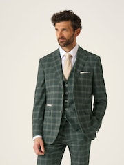 Skopes Dark grey Tailored Fit Parker Check Suit Jacket - Image 1 of 5