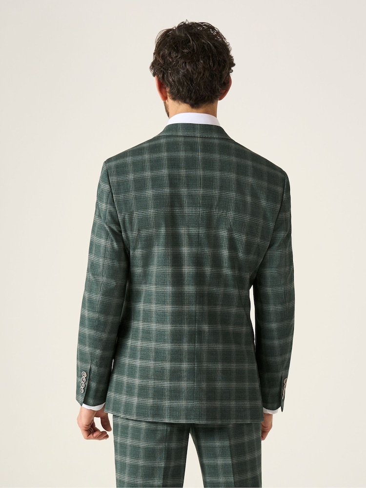 Skopes Dark grey Tailored Fit Parker Check Suit Jacket - Image 2 of 5
