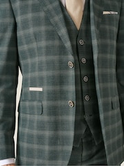 Skopes Dark grey Tailored Fit Parker Check Suit Jacket - Image 4 of 5