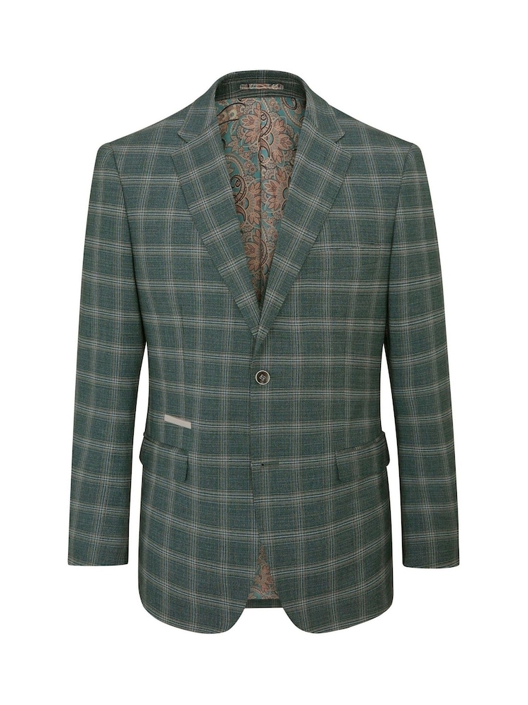 Skopes Dark grey Tailored Fit Parker Check Suit Jacket - Image 5 of 5