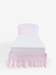 Opulent Velvet Gingham Pink Kids Matson Upholstered Single Bed - Image 2 of 4
