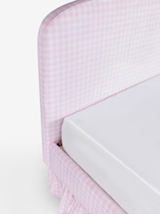 Opulent Velvet Gingham Pink Kids Matson Upholstered Single Bed - Image 8 of 8