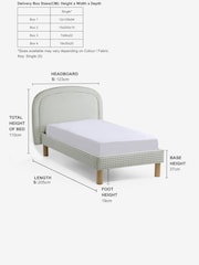 Opulent Velvet Gingham Sage Green Lucie Patterned Upholstered Single Bed Frame - Image 3 of 8