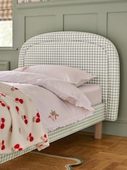 Opulent Velvet Gingham Sage Green Lucie Patterned Upholstered Single Bed Frame - Image 4 of 8