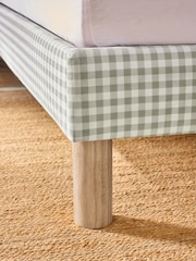 Opulent Velvet Gingham Sage Green Lucie Patterned Upholstered Single Bed Frame - Image 6 of 8