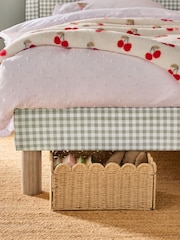 Opulent Velvet Gingham Sage Green Lucie Patterned Upholstered Single Bed Frame - Image 7 of 8