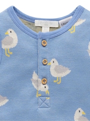 Purebaby Blue Blue Seagull Onesie - Image 2 of 4