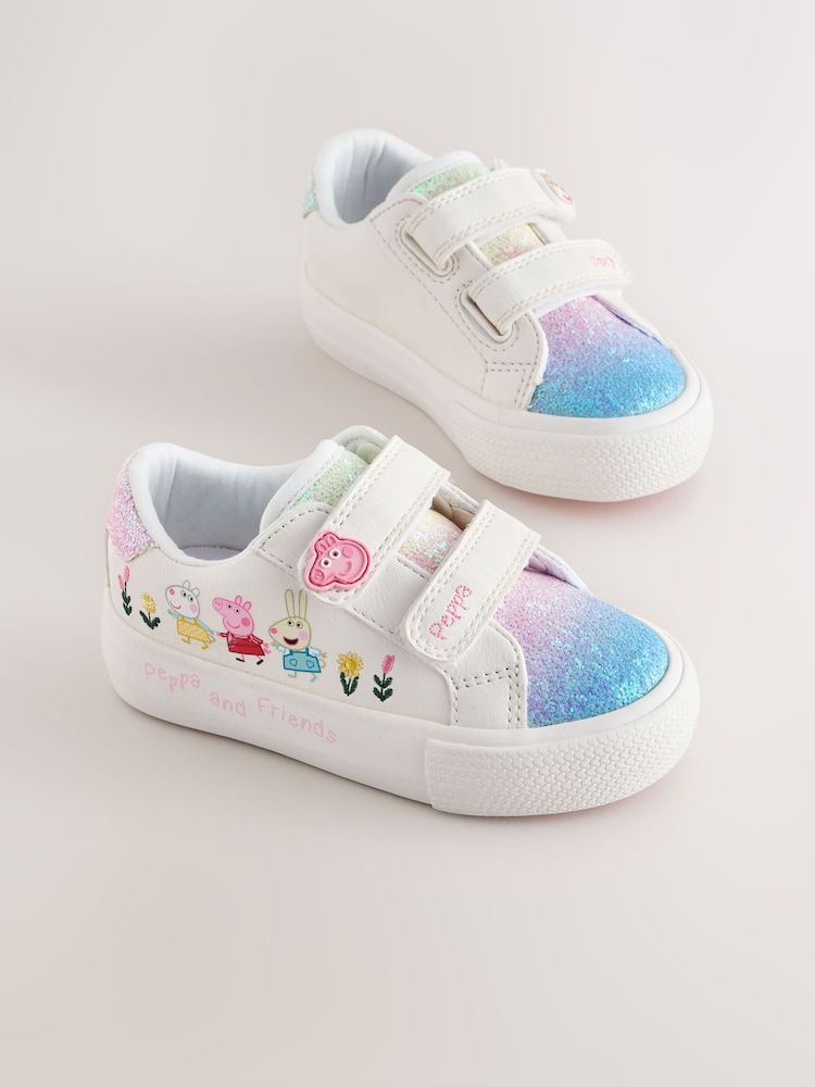 White Wide Fit (G) Peppa Pig Chunky Trainers with Touch Fastening - Image 1 of 5