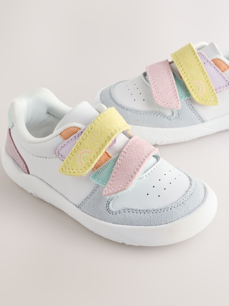 Multi Pastel Barefoot Leather Touch Fastening Trainers - Image 6 of 6
