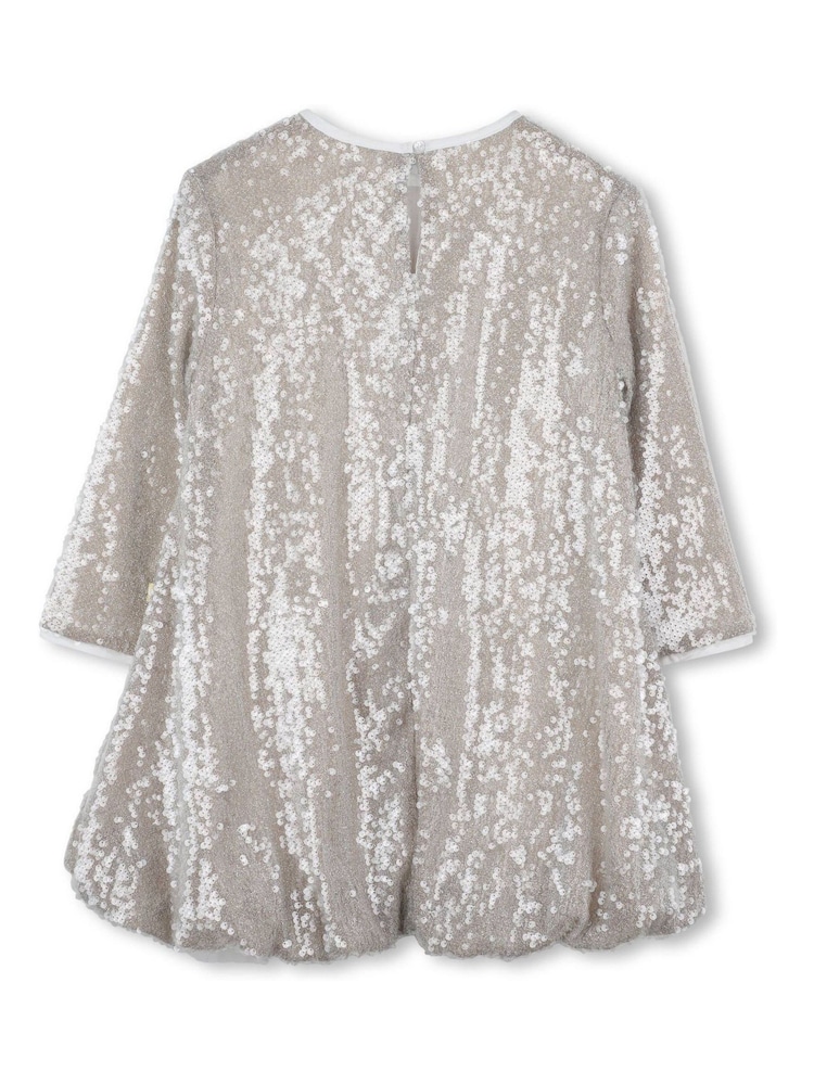 Billieblush Gold Bubble Hem Sequin Party Dress - Image 2 of 3 Billieblush Gold Bubble Hem Sequin Party Dress - Image 2 of 3
